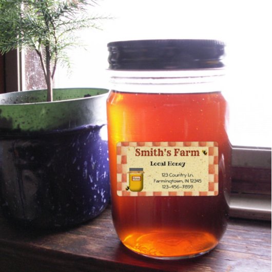 Aangepast lokaal honingetiket etiket