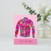 Aangepast, lomp kerstkeukenroze feestdagenkaart (Staand voorkant)