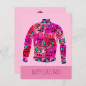 Aangepast, lomp kerstkeukenroze feestdagenkaart (Voorkant / Achterkant)