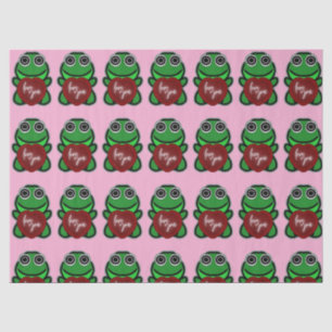 Aangepast Love You Kawaii Kikker Hart Cadeau Tissuepapier