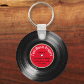 aangepast LP vinylrecord met naam Sleutelhanger (Voorkant)