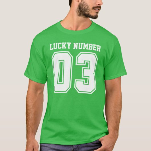 Aangepast Lucky Number DRIE T-shirt (Voorkant)