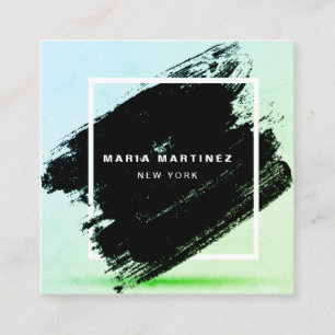 Aangepast Luxe Boutique Grunge Brush Paint Square  Vierkante Visitekaartje