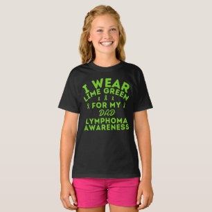 Aangepast lymfoom Ik Draag limoengroen voor mijn v T-shirt