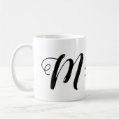 Aangepast M letter monogram b/w Koffiemok (Links)