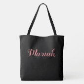 Aangepast M-scriptmonogram Blacktote Tote Bag (Achterkant)