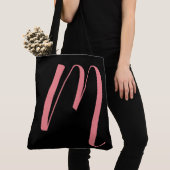 Aangepast M-scriptmonogram Blacktote Tote Bag (Dichtbij)
