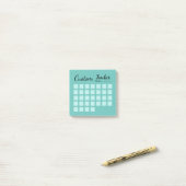 Aangepast maandelijks aangrijpend licht blauwgroen post-it® notes (Op bureau)
