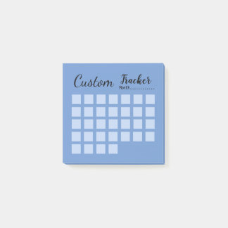 Aangepast maandelijks bont van cornflower blauw post-it® notes
