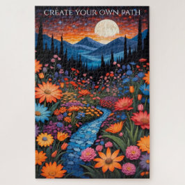 Aangepast maanverlicht bloemenpad inspirerend cita legpuzzel