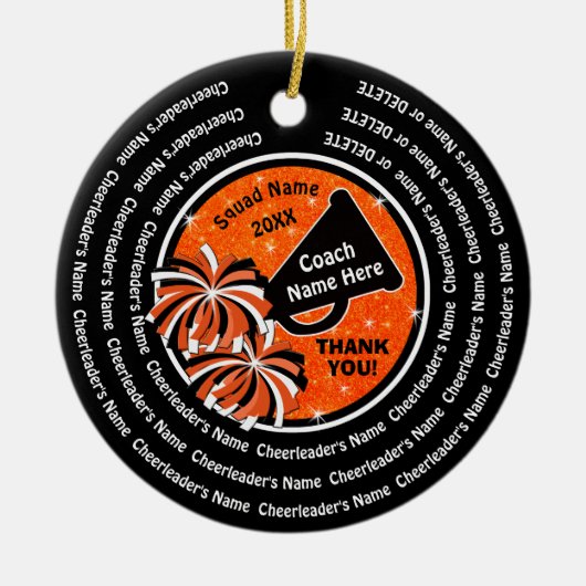 Aangepast maar toch Cheap, Cheer Coach kerstversie Keramisch Ornament (Voorkant)