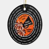 Aangepast maar toch Cheap, Cheer Coach kerstversie Keramisch Ornament (Links)