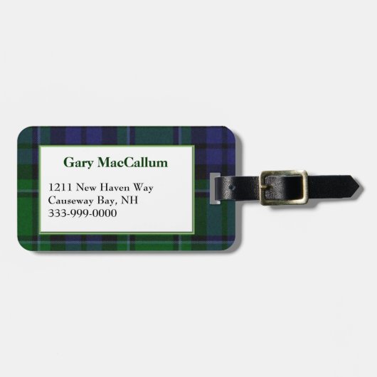Aangepast MacCallum Tartan Pset Bagagelabel (Voorkant horizontaal)