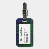 Aangepast MacCallum Tartan Pset Bagagelabel (Voorkant verticaal)