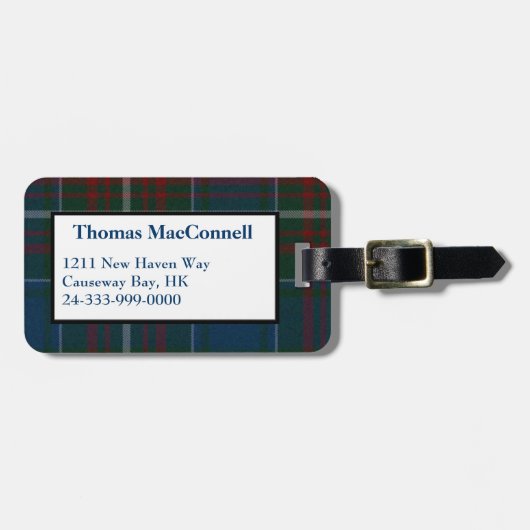 Aangepast MacConnell Tartan Bagagelabel (Voorkant horizontaal)
