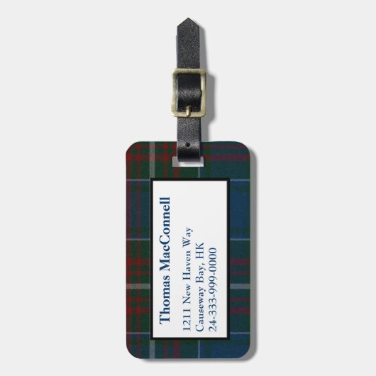 Aangepast MacConnell Tartan Bagagelabel (Voorkant verticaal)