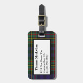 Aangepast MacLellan Tartan Bagagelabel (Voorkant verticaal)