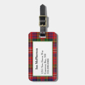 Aangepast MacPherson Tartan Bagagelabel (Voorkant verticaal)