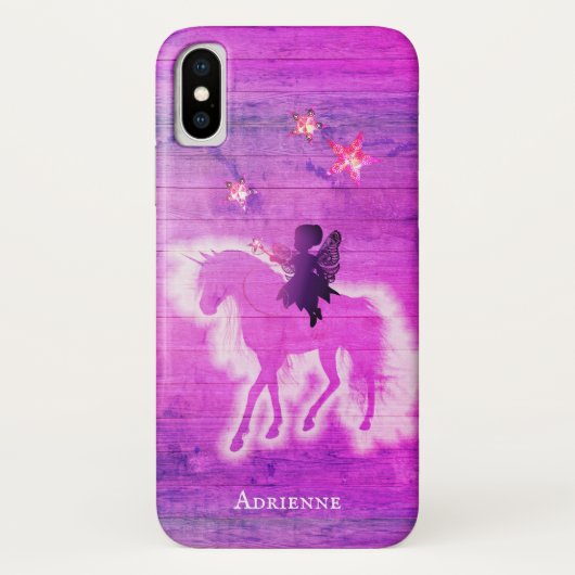 Aangepast Magisch Unicorn Silhouette Pink Blauw Case-Mate iPhone Case (Achterkant)
