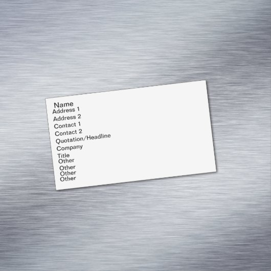 aangepast magnetisch visitekaartje (Voorbeeld)