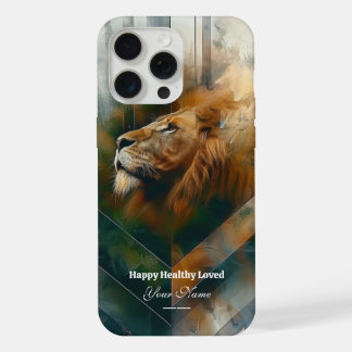 Aangepast: Majestueuze Leeuw iPhone 15 Promax Hoes Pro Max Case