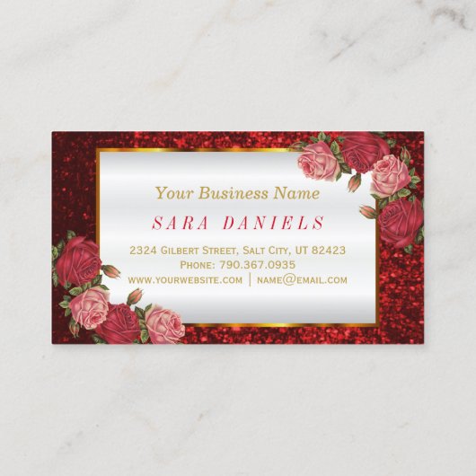 Aangepast - Make-up Artiest - Red Rose Visitekaartje (Achterkant)