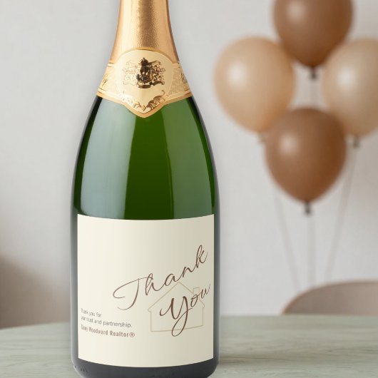 Aangepast Makelaar Bedankt Minimalistisch Script P Sparkling Wijnetiket