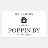 Aangepast makelaar open huis housewarming party fa rechthoekige sticker (Voorkant)