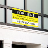 Aangepast makelaarskantoor voor verhuur telefoonnu spandoek (Buitenkant Gebouw)