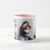 Aangepast mam 5 foto's collage met gepersonaliseer mok (Midden)
