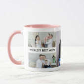Aangepast mam 5 foto's collage met gepersonaliseer mok (Links)