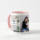 Aangepast mam 5 foto's collage met gepersonaliseer mok (Voorkant links)
