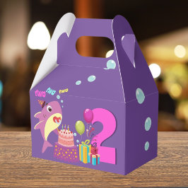 Aangepast mammair Papa's Papa's Shark Birthday Gif Bedankdoosjes