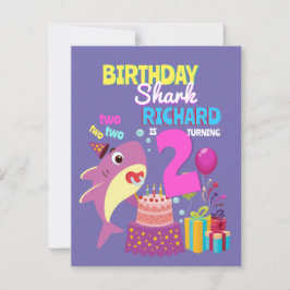 Aangepast mammair Papa's Papa's Shark Birthday Gif Kaart