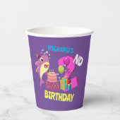 Aangepast mammair Papa's Papa's Shark Birthday Gif Papieren Bekers (Voorkant)