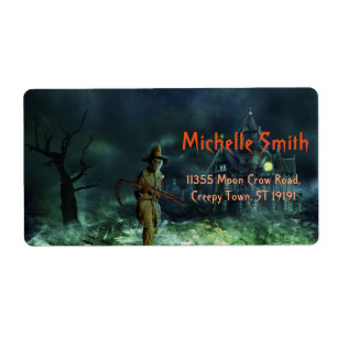 Aangepast man voor aangepaste halloween Skull met  Etiket