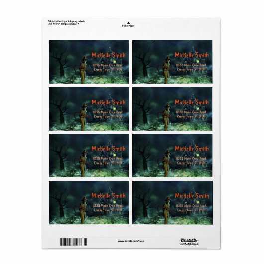 Aangepast man voor aangepaste halloween Skull met Etiket (Full Sheet)