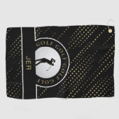 Aangepast mannelijk Golfer Silhouette Pattern Blac Golfhanddoek (Horizontaal)