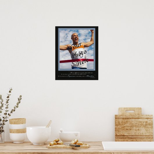 Aangepast marathon-Poster - Expereince - blauw Poster (Keuken)