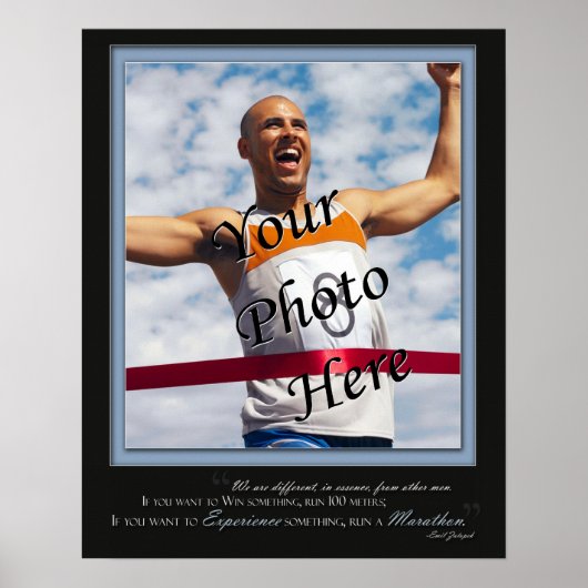 Aangepast marathon-Poster - Expereince - blauw Poster (Voorkant)