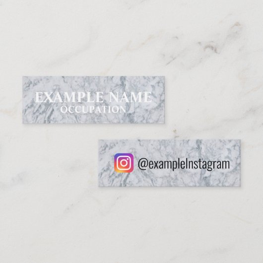 Aangepast Marble-Textured Instagram Mini Visitekaartje (Voorkant / Achterkant)