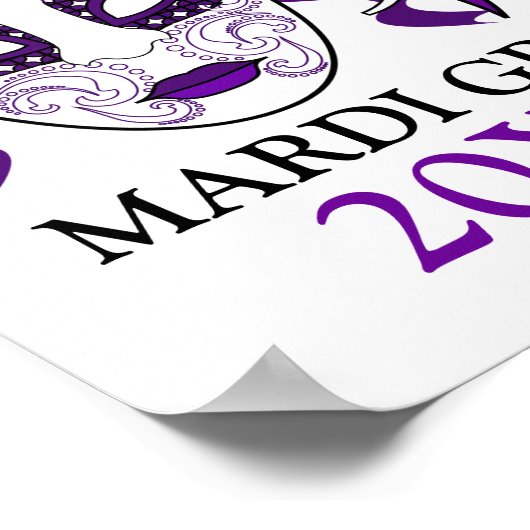 Aangepast Mardi Gras met een festivasmasker Poster (Hoek)
