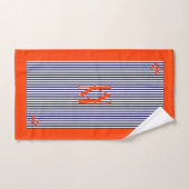 Aangepast marine en Oranje nautisch ontwerp Bad Handdoek (Handdoek)
