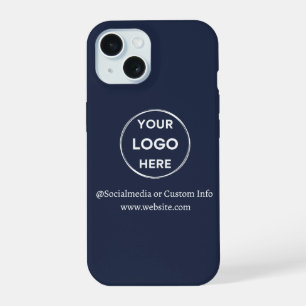 Aangepast marineblauw bedrijf met Logo-merk iPhone 15 Case