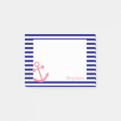 Aangepast marineblauw en Blush roze nicht Post-it® Notes (Voorkant)
