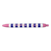 Aangepast marineblauw en Blush roze nicht Zwarte Inkt Pen (Voorkant)