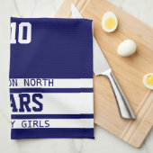 Aangepast marineblauw en wit 🏀 Basketball Theedoek (Quarter Fold)