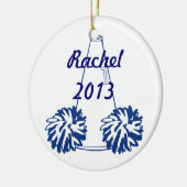 Aangepast marineblauw-ornament keramisch ornament (Links)