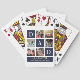Aangepast marinekolk Papa familie foto collage Pokerkaarten