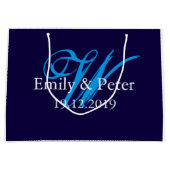Aangepast marinemonogram voor Blauwe Grote Weddens Groot Cadeauzakje (Voorkant)